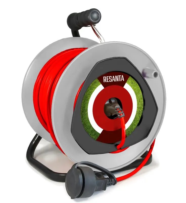 Resanta SU-2×1-30/2BP power extension cord on the coil (with switch, 1 socket)